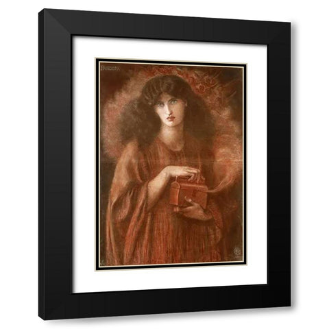 Pandora Black Modern Wood Framed Art Print with Double Matting by Rossetti, Dante Gabriel