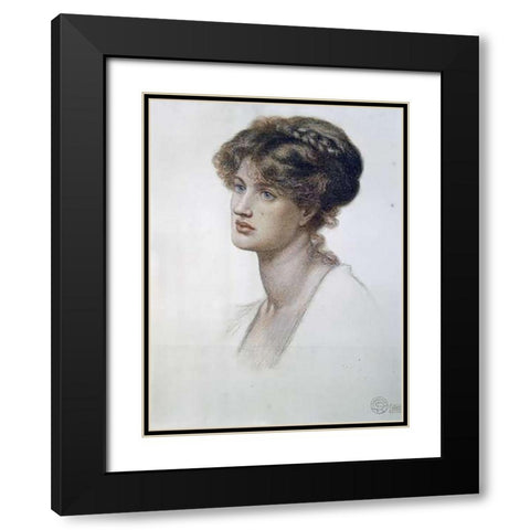Portrait of Mrs. William J. Stillman Black Modern Wood Framed Art Print with Double Matting by Rossetti, Dante Gabriel
