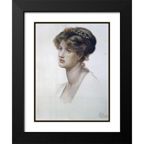 Portrait of Mrs. William J. Stillman Black Modern Wood Framed Art Print with Double Matting by Rossetti, Dante Gabriel