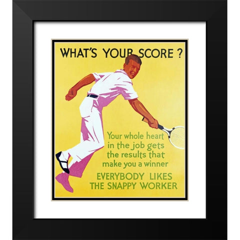 Whats Your Score Black Modern Wood Framed Art Print with Double Matting by Unknown