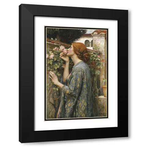 The Soul of The Rose Black Modern Wood Framed Art Print with Double Matting by Waterhouse, John William