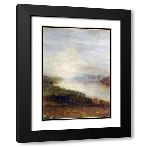 Loch Ness Black Modern Wood Framed Art Print with Double Matting by Watts, George Frederick
