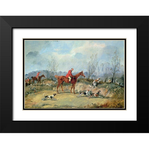 Tally Ho! Black Modern Wood Framed Art Print with Double Matting by Alken, Samuel Henry