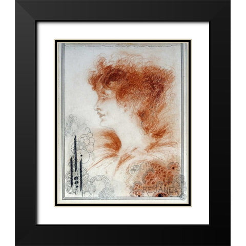 Rejane Black Modern Wood Framed Art Print with Double Matting by Beardsley, Aubrey