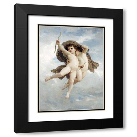 LAmour Vainqueur Black Modern Wood Framed Art Print with Double Matting by Bouguereau, William-Adolphe