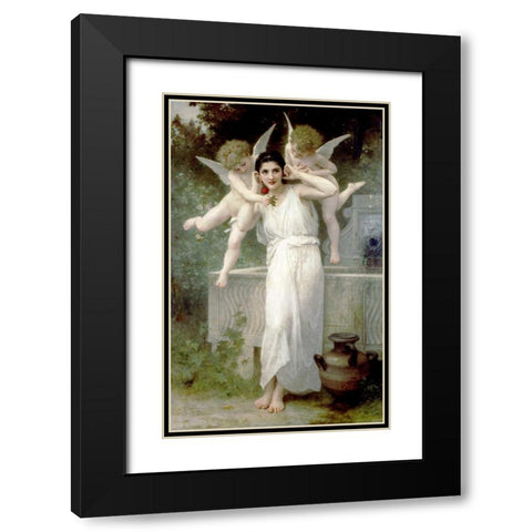 LInnocence Black Modern Wood Framed Art Print with Double Matting by Bouguereau, William-Adolphe