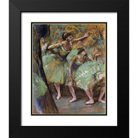 Danseuses Black Modern Wood Framed Art Print with Double Matting by Degas, Edgar