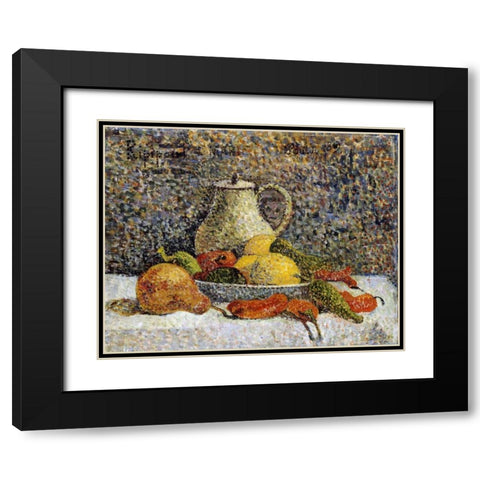 Still Life Black Modern Wood Framed Art Print with Double Matting by Gauguin, Paul