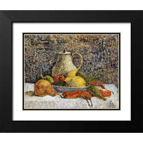 Still Life Black Modern Wood Framed Art Print with Double Matting by Gauguin, Paul