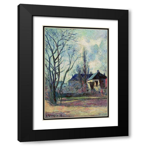 Winter Landscape at Copenhagen Black Modern Wood Framed Art Print with Double Matting by Gauguin, Paul