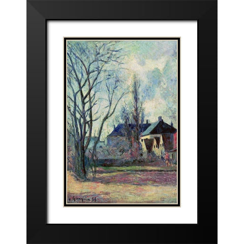 Winter Landscape at Copenhagen Black Modern Wood Framed Art Print with Double Matting by Gauguin, Paul