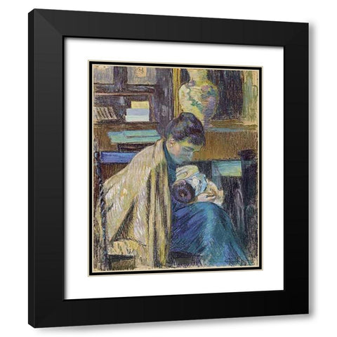 Madame Guillaumin Black Modern Wood Framed Art Print with Double Matting by Guillaumin, Armand
