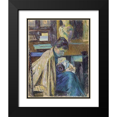 Madame Guillaumin Black Modern Wood Framed Art Print with Double Matting by Guillaumin, Armand