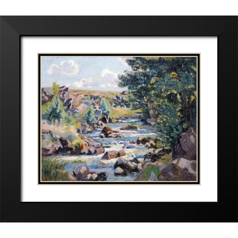 Pontgibaud Countryside Black Modern Wood Framed Art Print with Double Matting by Guillaumin, Armand