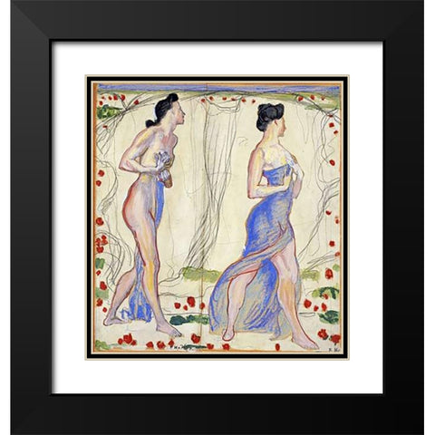 Die Cempfindung I: Study Black Modern Wood Framed Art Print with Double Matting by Hodler, Ferdinand