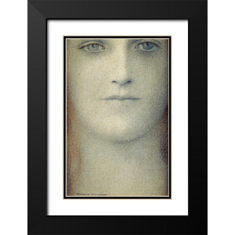 Study of a Woman Black Modern Wood Framed Art Print with Double Matting by Khnopff, Fernand