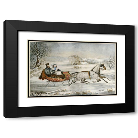 The Road, Winter Black Modern Wood Framed Art Print with Double Matting by Knirsch, O.
