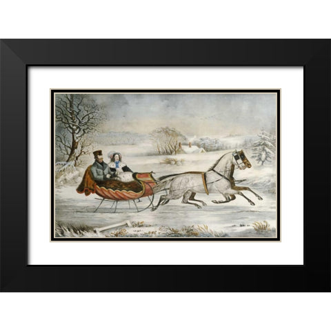 The Road, Winter Black Modern Wood Framed Art Print with Double Matting by Knirsch, O.