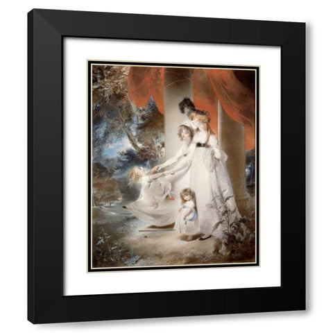 Portrait of Mrs Ayscoghe Boucherett Black Modern Wood Framed Art Print with Double Matting by Lawrence, Sir Thomas