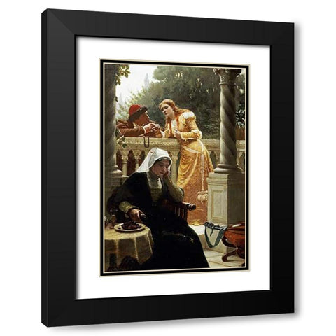 A Stolen Interview Black Modern Wood Framed Art Print with Double Matting by Leighton, Edmund Blair