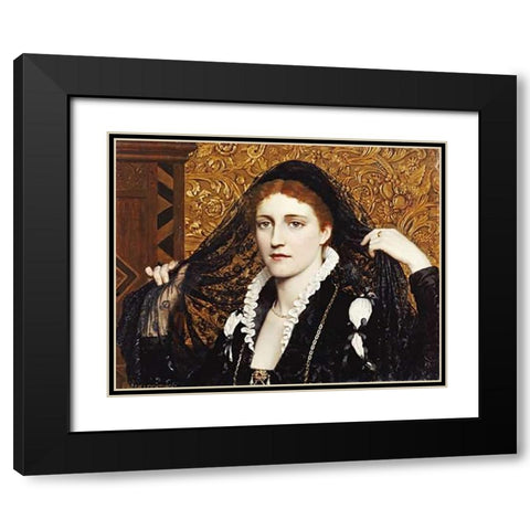Olivia Black Modern Wood Framed Art Print with Double Matting by Leighton, Edmund Blair