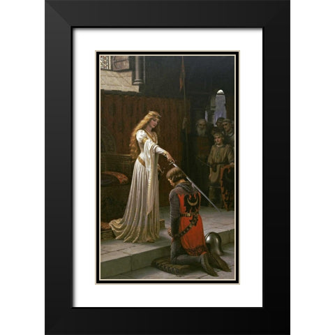 The Accolade Black Modern Wood Framed Art Print with Double Matting by Leighton, Edmund Blair