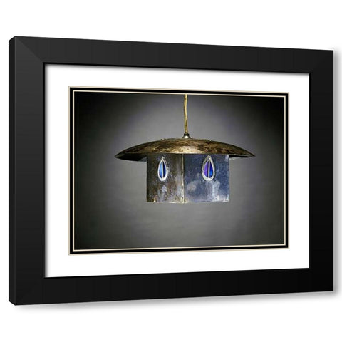 A Metal and Leaded Glass Hanging Shade Black Modern Wood Framed Art Print with Double Matting by Mackintosh, Charles Rennie