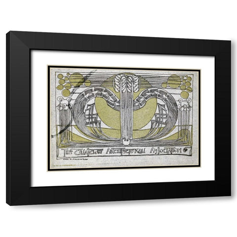 Conversazione Programme Black Modern Wood Framed Art Print with Double Matting by Mackintosh, Charles Rennie