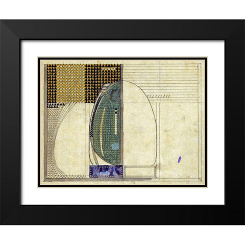 Design, 1916 For W.J Bassett-Lowke Esq Black Modern Wood Framed Art Print with Double Matting by Mackintosh, Charles Rennie
