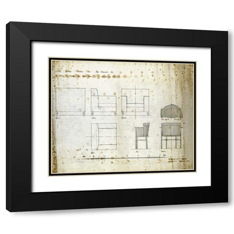 Designs For An Upholstered Chair, 1909 Black Modern Wood Framed Art Print with Double Matting by Mackintosh, Charles Rennie
