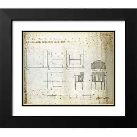 Designs For An Upholstered Chair, 1909 Black Modern Wood Framed Art Print with Double Matting by Mackintosh, Charles Rennie
