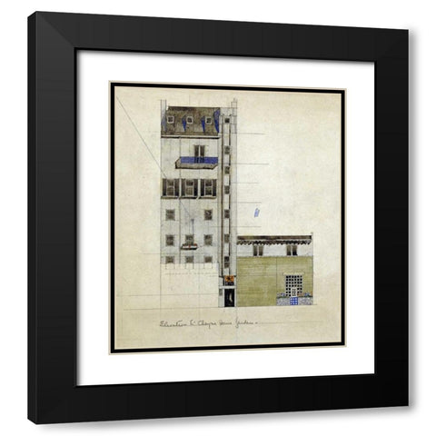 London, Elevation of Proposed Studio, 1920 Black Modern Wood Framed Art Print with Double Matting by Mackintosh, Charles Rennie