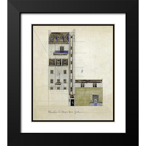 London, Elevation of Proposed Studio, 1920 Black Modern Wood Framed Art Print with Double Matting by Mackintosh, Charles Rennie