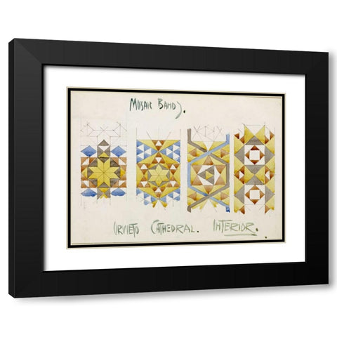 Orvieto Cathedral, Mosaic Bands Black Modern Wood Framed Art Print with Double Matting by Mackintosh, Charles Rennie