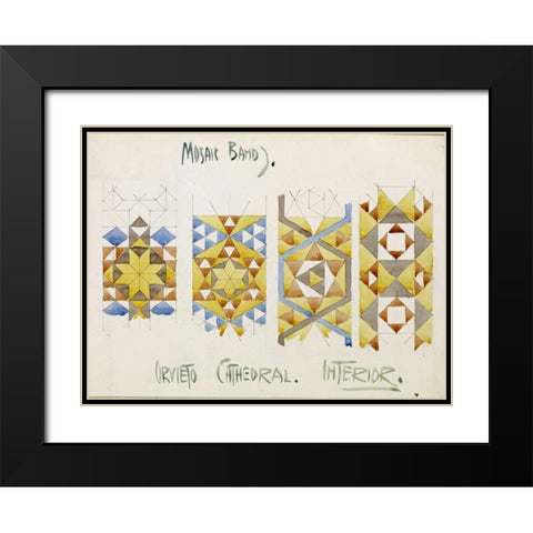 Orvieto Cathedral, Mosaic Bands Black Modern Wood Framed Art Print with Double Matting by Mackintosh, Charles Rennie