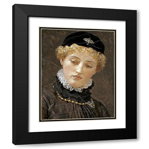 Ellen Terry Black Modern Wood Framed Art Print with Double Matting by Moore, Albert Joseph