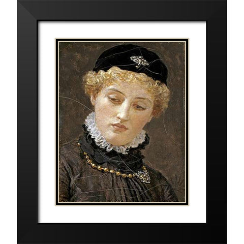 Ellen Terry Black Modern Wood Framed Art Print with Double Matting by Moore, Albert Joseph