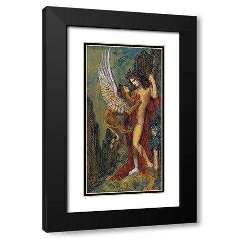 The Sphinx Black Modern Wood Framed Art Print with Double Matting by Moreau, Gustave