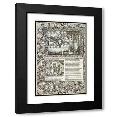 Troilus and Criseyde, Liber Secundus Black Modern Wood Framed Art Print with Double Matting by Morris, William