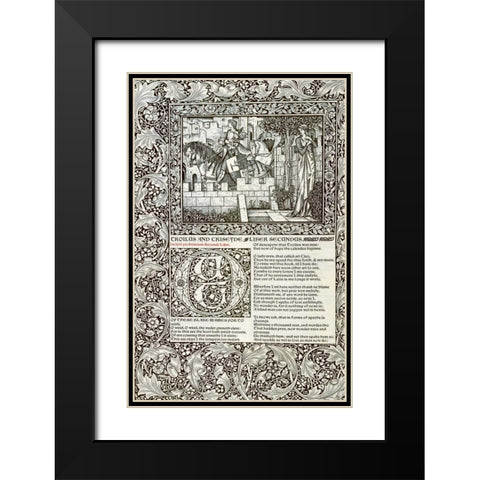 Troilus and Criseyde, Liber Secundus Black Modern Wood Framed Art Print with Double Matting by Morris, William