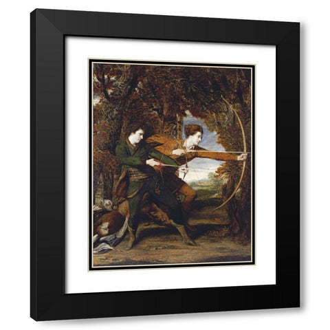 The Archers Black Modern Wood Framed Art Print with Double Matting by Reynolds, Sir Joshua