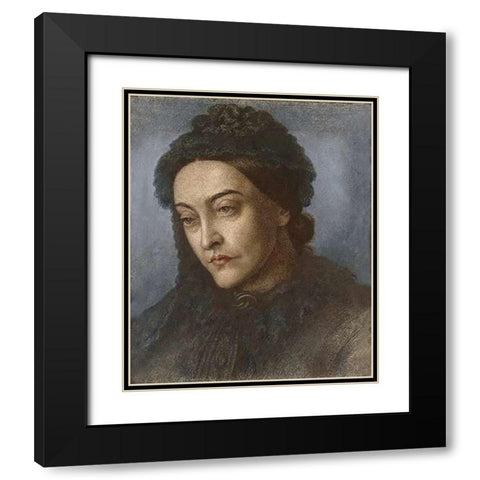 Portrait of Museumistina Rossetti Black Modern Wood Framed Art Print with Double Matting by Rossetti, Dante Gabriel
