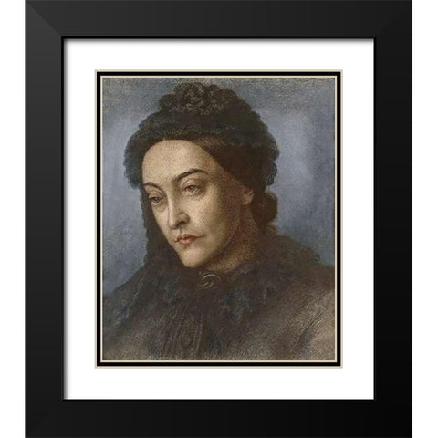 Portrait of Museumistina Rossetti Black Modern Wood Framed Art Print with Double Matting by Rossetti, Dante Gabriel