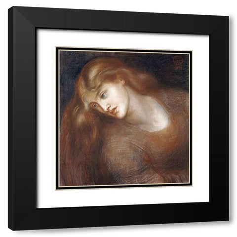 Aspecta Medusa Black Modern Wood Framed Art Print with Double Matting by Rossetti, Dante Gabriel