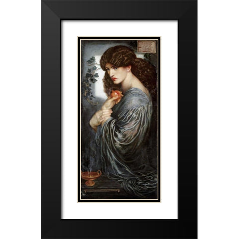Proserpine Black Modern Wood Framed Art Print with Double Matting by Rossetti, Dante Gabriel