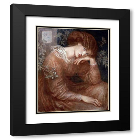 Reverie Black Modern Wood Framed Art Print with Double Matting by Rossetti, Dante Gabriel