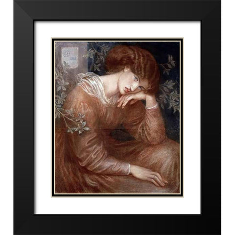 Reverie Black Modern Wood Framed Art Print with Double Matting by Rossetti, Dante Gabriel