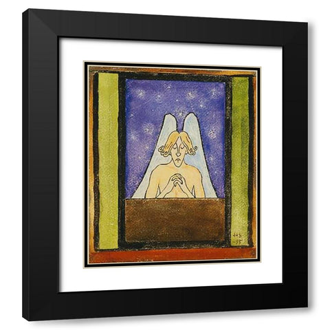Meditation Black Modern Wood Framed Art Print with Double Matting by Simberg, Hugo