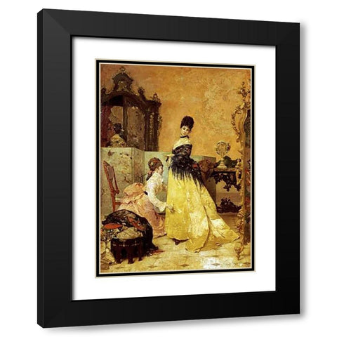 The New Dress Black Modern Wood Framed Art Print with Double Matting by Stevens, Alfred