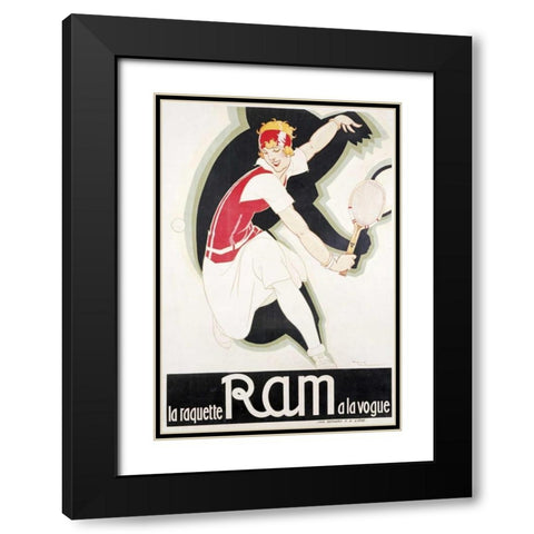 Ram Black Modern Wood Framed Art Print with Double Matting by Vincent, Rene